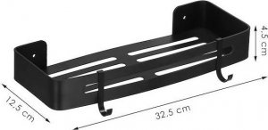 Springos Półka łazienkowa pod prysznic 32x12 cm ze stali nierdzewnej czarna UNIWERSALNY 12
