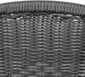 Springos Krzesło ogrodowe, plecione na taras metalowe szare wys. 73 cm UNIWERSALNY 5