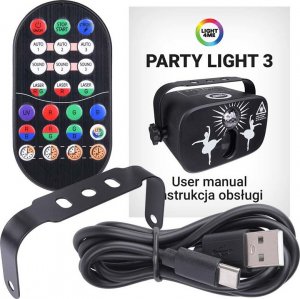 Lampa studyjna LIGHT4ME LIGHT4ME PARTY LIGHT 3 efekt LED oświetlenie disco laser kula +pilot 4