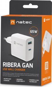 Ładowarka Natec Ribera GAN 1x USB-A 1x USB-C 65W (NUC-2144) 9
