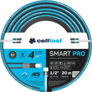 Cellfast Wąż ogrodowy Smart  PRO ATS 1/2" 20m (C13-490) zestaw zawiera: wąż ogrodowy SMART 1/2" 20mb, zraszacz pistoletowy HYDRON, szybkozłącza stop i przelot IDEAL 3