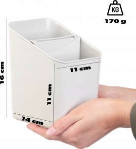 Kadax KADAX Ociekacz Na sztućce Szuszarka Organizer Pojemnik Plastikowy Biały 3