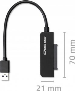 Kieszeń Qoltec Kabel adapter SATA | Przejściówka na dysk SSD HDD 2.5" | USB 3.0 | Super speed 5Gb/s | 2TB 4