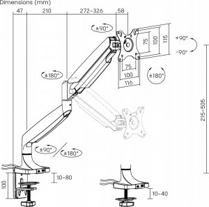 Spacetronik Uchwyt biurkowy na monitor 17” - 45” (SPA-S110B) 6
