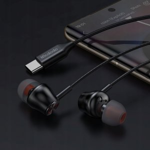 Słuchawki Mcdodo Z mikrofonem dokanałowe USB-C DAC czarne 2