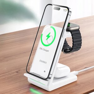 Ładowarka Choetech Stacja ładująca indukcyjna 3w1 Choetech T608 15W - biała 4