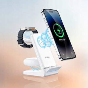 Ładowarka Choetech Stacja ładująca indukcyjna 3w1 Choetech T608 15W - biała 6