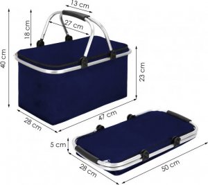 Heckermann Kosz piknikowy 30L Granatowy 2
