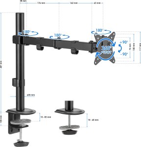 SENSE7 Uchwyt biurkowy na monitor 17"-32" FLOAT ARM 7