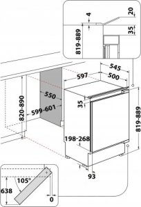Lodówka Whirlpool Chłodziarko-zamrażarka do zabudowy WBUF011 11
