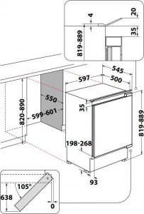 Lodówka Whirlpool Chłodziarko-zamrażarka do zabudowy WBUF011 2