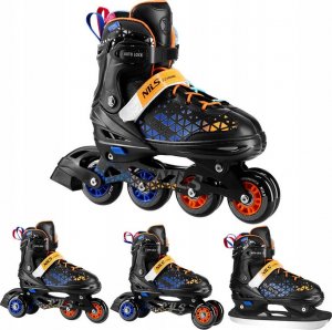 Rolki Nils Extreme NH18190A z wymienną płozą regulowane czarne r. 39-43 2