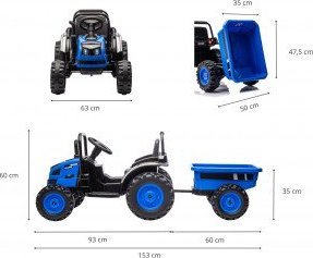 Milly Mally Milly Mally Pojazd na akumulator Traktor z przyczepą Farmer Blue 14