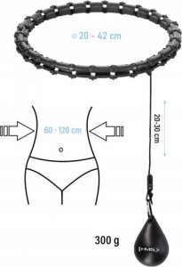 HMS HHW11 PLUS SIZE HULA HOP BLACK Z WYPUSTKAMI I OBCIĄŻNIKIEM 17