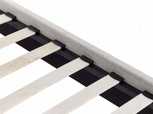 Beliani Łóżko jasnoszare tapicerowane ze stelażem 90 x 200 cm ROANNE 6