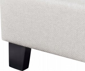 Beliani Łóżko jasnoszare tapicerowane ze stelażem 90 x 200 cm ROANNE 7