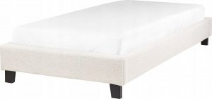 Beliani Łóżko kremowe tapicerowane ze stelażem 90 x 200 cm ROANNE 5