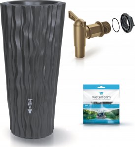 Prosperplast ZBIORNIK POJEMNIK NA WODĘ DESZCZÓWKĘ ALANA FLOWER 160L ANTRACYT 4