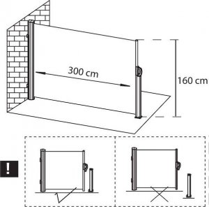 Springos Markiza boczna na taras i balkon 300x160 cm osłona rozsuwana roleta grafitowa UNIWERSALNY 13