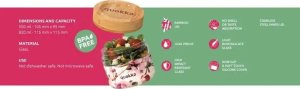 Quokka Quokka Deli Food Jar - Pojemnik szklany na żywność / lunchbox 500 ml (Wood Grain) 2