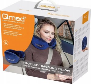QMED Profilowana poduszka podróżna TRAVELING niebieska 3