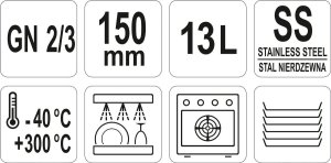Yato POJEMNIK GASTRONOMICZNY GN 2/3 150MM 3