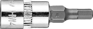 Neo Końcówka sześciokątna H4 na nasadce 1/4", krótka, 37 mm 2