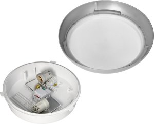 Orno KOKO oprawa 2xE27 z mikrofalowym czujnikiem ruchu, 2x40W, srebrna-polipropylen, klosz matowy-poliwęglan, IP44, IK10 7