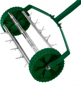 Verto Aerator ręczny, wertykulator walcowy do trawy 27 kolcy, średnica 15cm 3