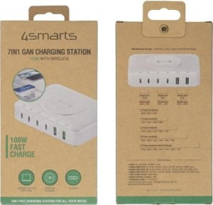 Ładowarka 4smarts 4smarts 7in1 GaN Ladestation 100W Wireless Charger, weiß 4