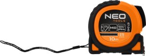 Neo Miara zwijana stalowa Super Black 10 m x 25 mm, auto blokada, dwa przyciski stop, magnes 2