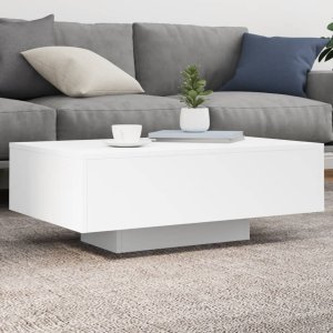 vidaXL Stolik kawowy z oświetleniem LED, biały, 85x55x31 cm 2