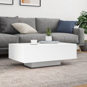 vidaXL Stolik kawowy z oświetleniem LED, biały, 85x55x31 cm 5