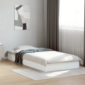 vidaXL Rama łóżka, biała, 75x190 cm, materiał drewnopochodny 3