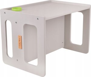 KiddyMoon Stolik + krzesło TC-001 MDF grey 61x44x44/30x30x30 Mebel zestaw mebelków 4