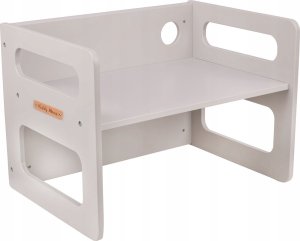 KiddyMoon Stolik + krzesło TC-001 MDF grey 61x44x44/30x30x30 Mebel zestaw mebelków 5