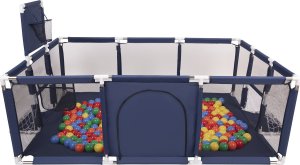 Selonis Boisko BO-100X z piłeczkami 6cm granatowy: żółty-zielony-niebieski-czerwony-pomarańcz 180x122x62/900piłek Zabawka kojec 2