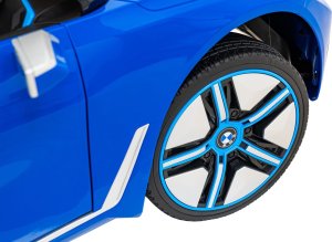 BMW Autko i4 na akumulator dla dzieci Niebieski + Wolny Start + EVA + Audio LED + Pilot 11