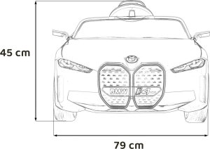 BMW Autko i4 na akumulator dla dzieci Niebieski + Wolny Start + EVA + Audio LED + Pilot 18