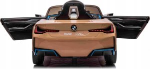 BMW Autko i4 na akumulator dla dzieci Złoty + Wolny Start + EVA + Audio LED + Pilot 13