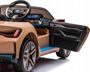 BMW Autko i4 na akumulator dla dzieci Złoty + Wolny Start + EVA + Audio LED + Pilot 14