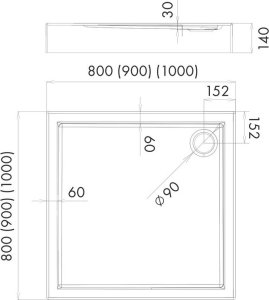 Brodzik SCHEDPOL Brodzik akrylowy Stabilsound 100x100x14/3cm kwadratowy Competia 3