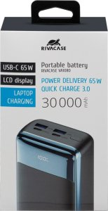 RivaCase Power Bank 30000 mAh QC/PD 65W LCD for Laptop czarny 12