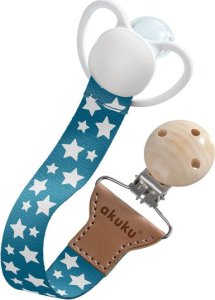 Akuku A0584 Tasiemka do smoczka Gwiazdki srebrne 3