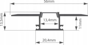 Prescot Prescot KOZMA-ALU-2M profil LED srebrny 2