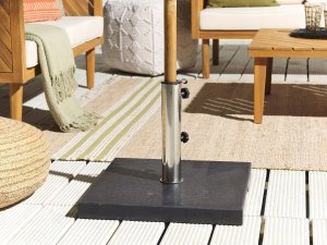 Beliani Podstawa pod parasol kwadratowa 45 x 45 cm czarna CEGGIA 7