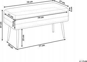 Beliani Ławka ze schowkiem do sypialni zielona DURHAM 3