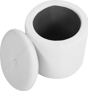 Beliani Puf ze schowkiem ⌀ 38 cm biały MARYLAND 4