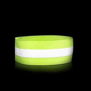 Hurtel Opaska odblaskowa na ramię rower do biegania rzep 4cm żółty Opaska odblaskowa na ramię rower do biegania rzep 4cm żółty 3