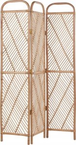 Beliani 3-panelowy składany parawan pokojowy rattanowy 106 x 180 cm COSENZA 7